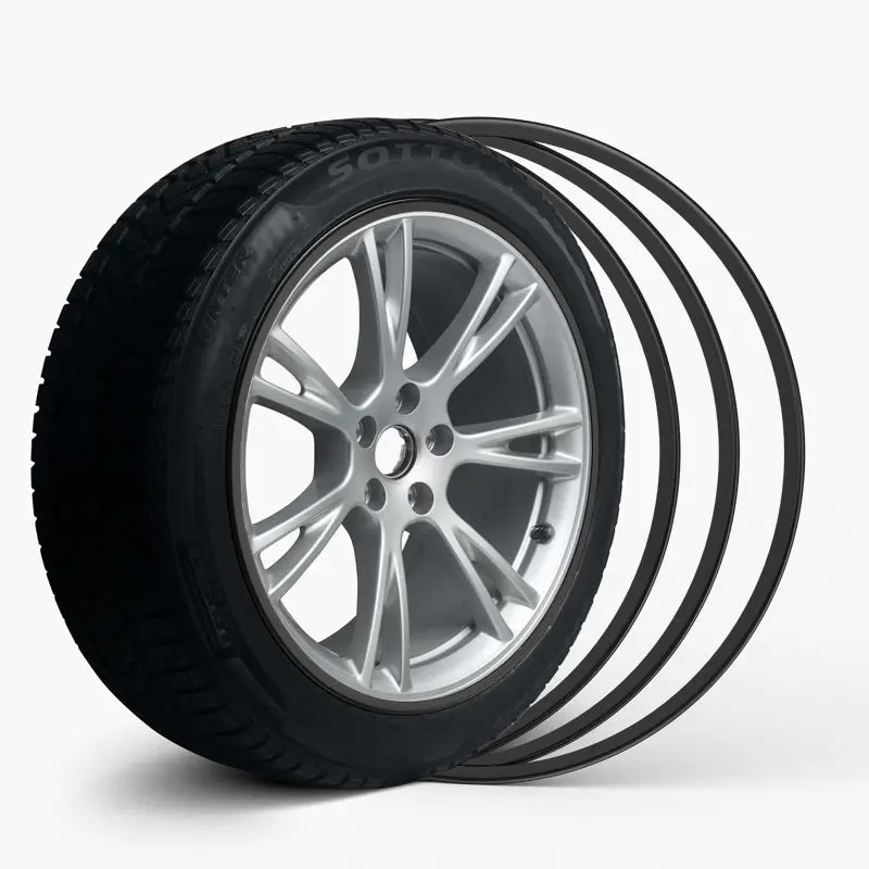 Black Aluminum Alloy Wheel Rim Protector- Fits All Cars 1