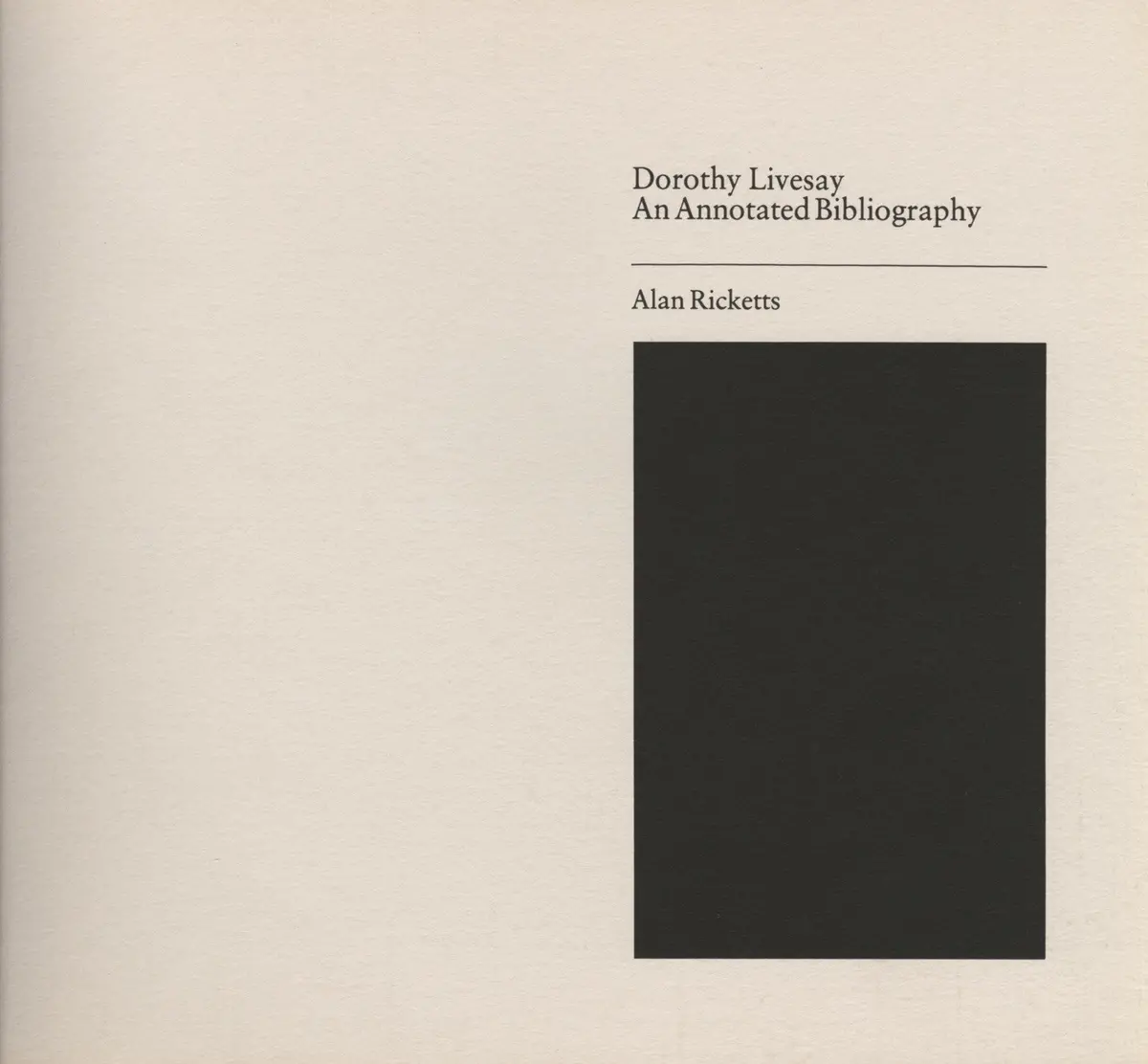 Annotated Bibliography Of Dorothy Livesay 1