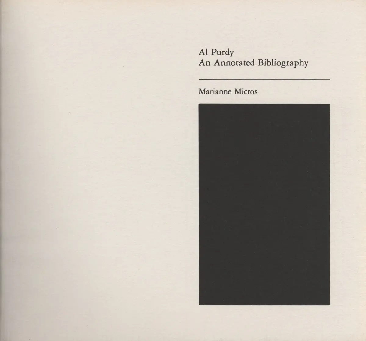 Annotated Bibliography Of Al Purdy 1