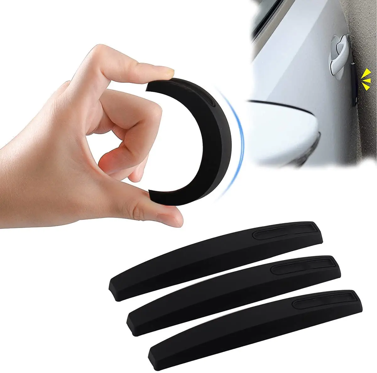 Model 3/Y/S/X/Cybertruck Car Door Corner Protective Cover Scratch-Resistant Anti-Collision Strips (4 Pcs) 1