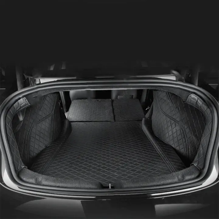 2024+ Model 3 Highland Fully Covered Premium Leather Frunk & Trunk Mat For Tesla 1