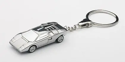 Lamborghini Countach Keychain Chrome 1