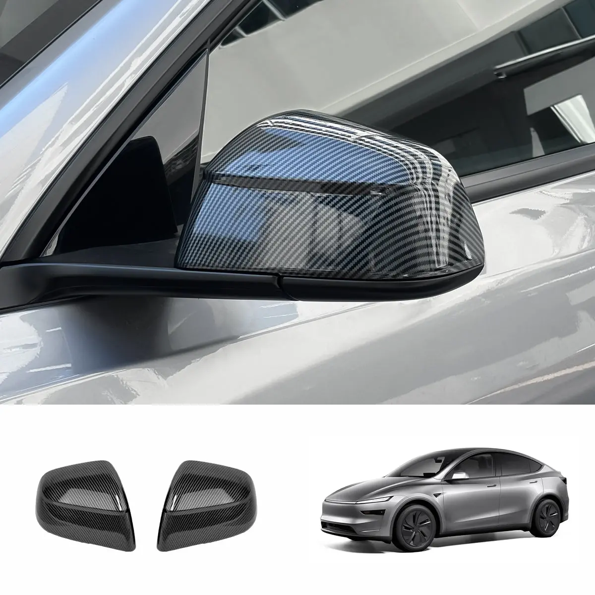 Abs Side Mirror Cover Caps For Tesla Model Y Juniper 2025+ 2