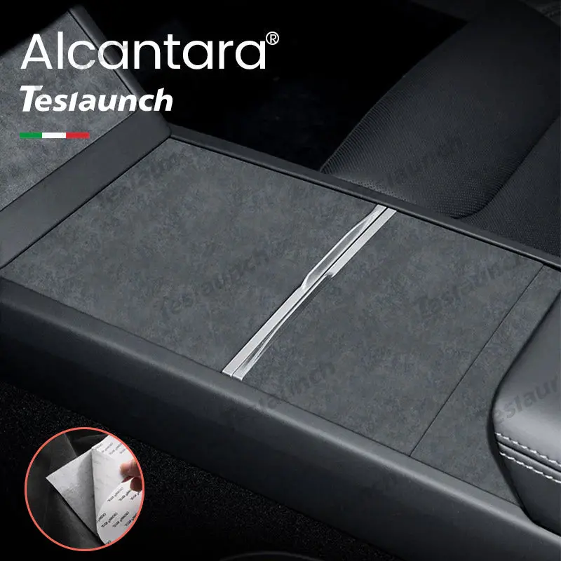 Alcantara Center Console Sticker Cover For 2024+ Model 3 Highland 1