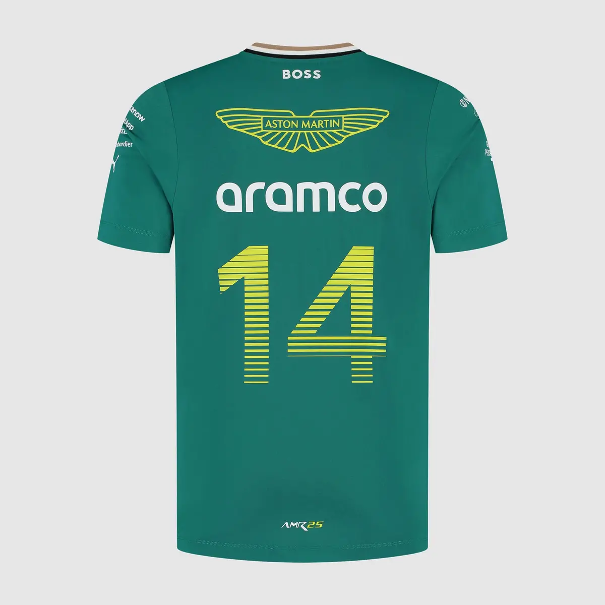 Aston Martin F1 Replica Alonso #14 Tee Shirt 2025 Green 1