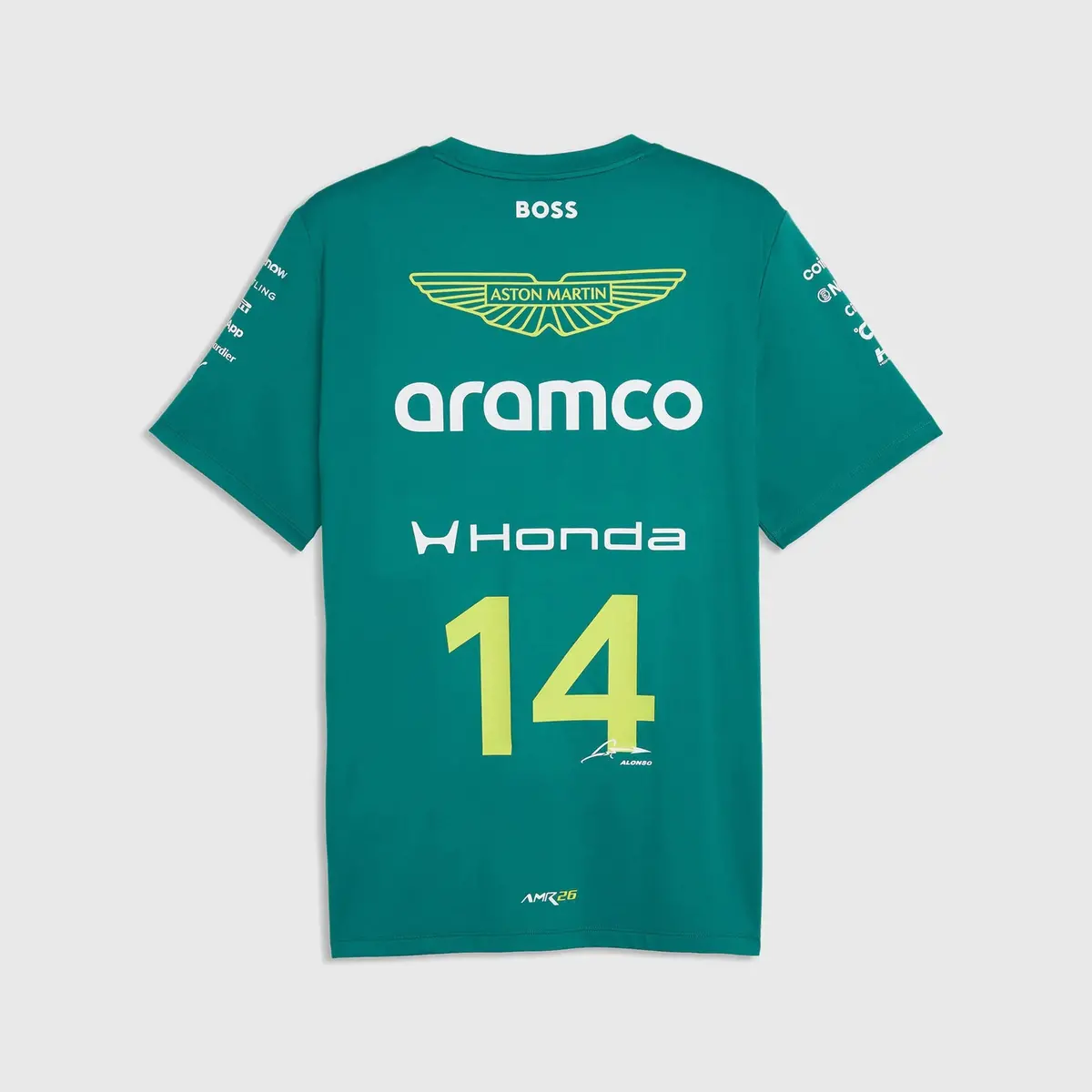 Aston Martin F1 Replica Alonso #14 Tee Shirt 2026 Green 1