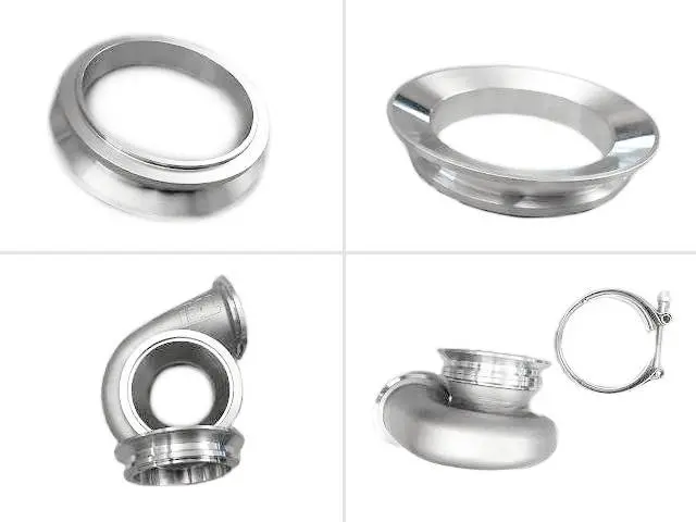 90Mm Od V-Band (Tial / 3" Gtvb) To 4" Pipe - Machined Transition Piece (Stainless Steel) 1