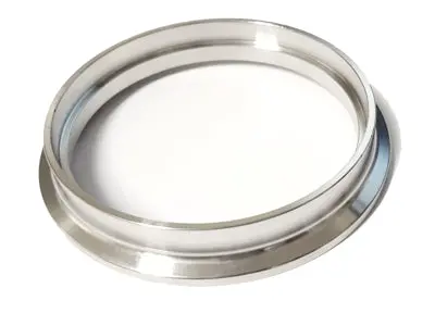 Flat (No Protruded Lip), 3" Stainless Weld Flange, V-Band, 304 Stainless, 3.55" Od (3-5/8" Ok) 1