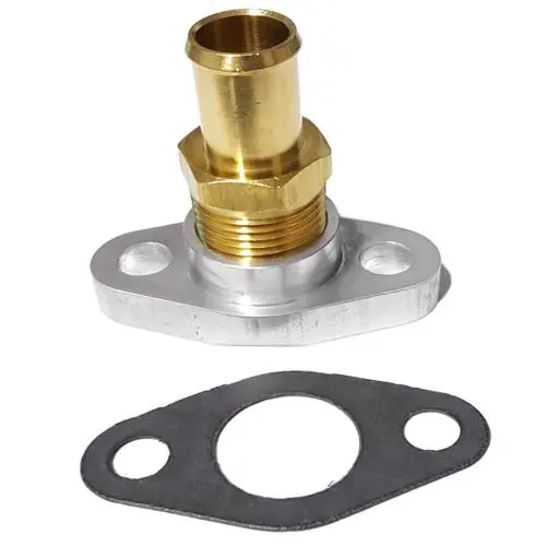 Flange, Oil Drain (Oil Return), Big (High Volume) W/ 3/4" Hose Barb, Garrett Gt55 Gtx55 Gt47 Gtx47 1