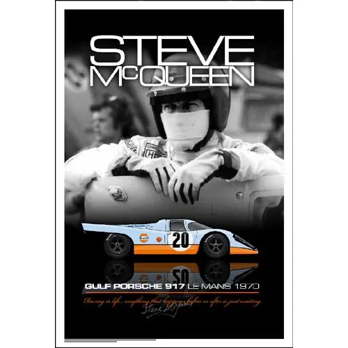 Steve Mcqueen Le Mans Helmet Portait Poster 1