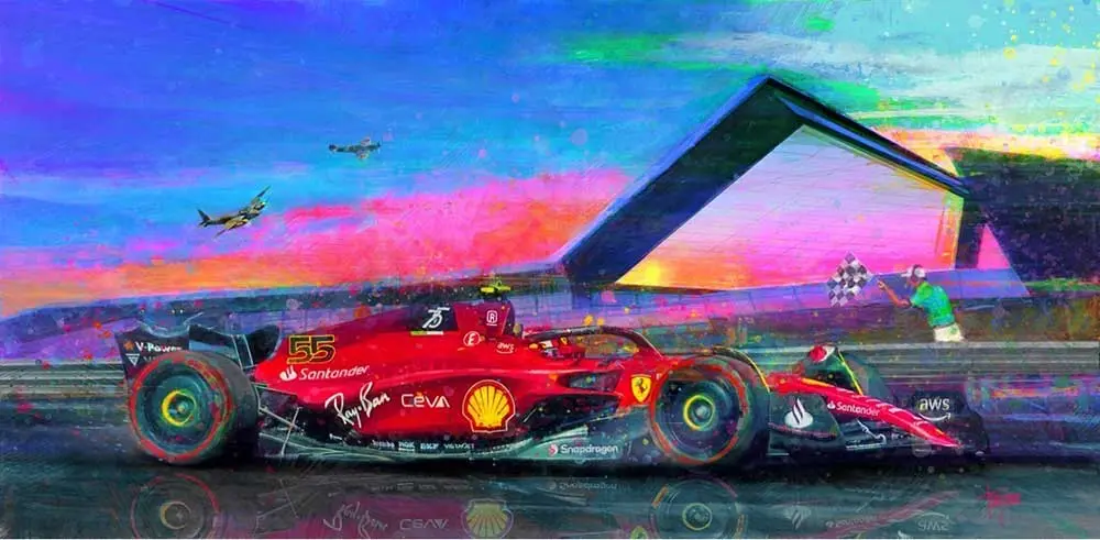 Ferrari Carlos Sainz Smooth Operator British Gp Win 2022 Canvas Print 1