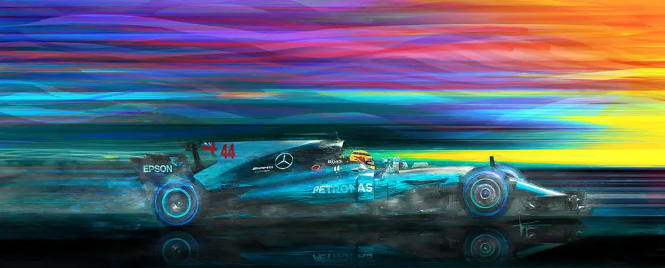 Mercedes Amg Lewis Hamilton 2017 Canvas Print 1