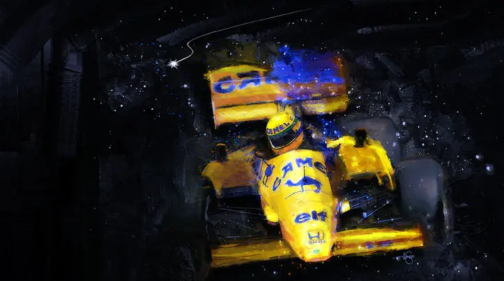 Ayrton Senna Dreams Lotus Camel 1987 Canvas Print 1