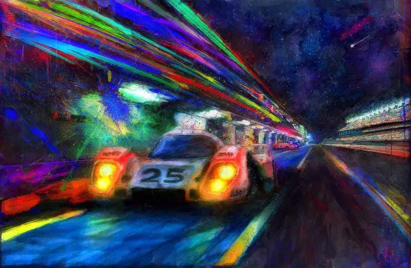 Porsche 917 Vic Elford Night Out Canvas Print 1