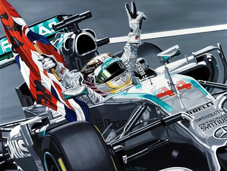 Lewis Hamilton Young Lionheart Mercedes Amg Giclee Print 1