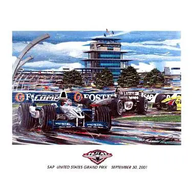 Us Grand Prix 2001 Lithograph 1