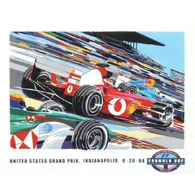 Us Grand Prix 2004 Lithograph 1