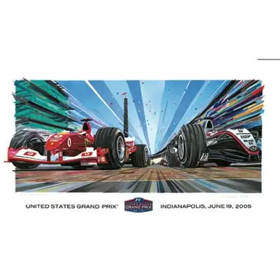 Us Grand Prix 2005 Lithograph 1
