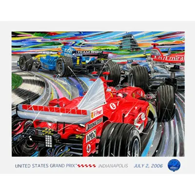 Us Grand Prix 2006 Lithograph 1