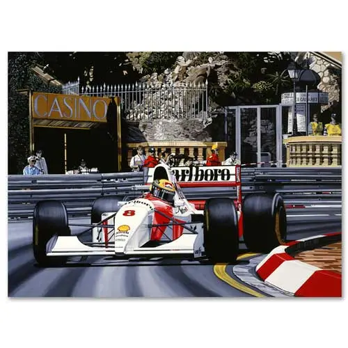Ayrton Senna Monaco Lithograph 1