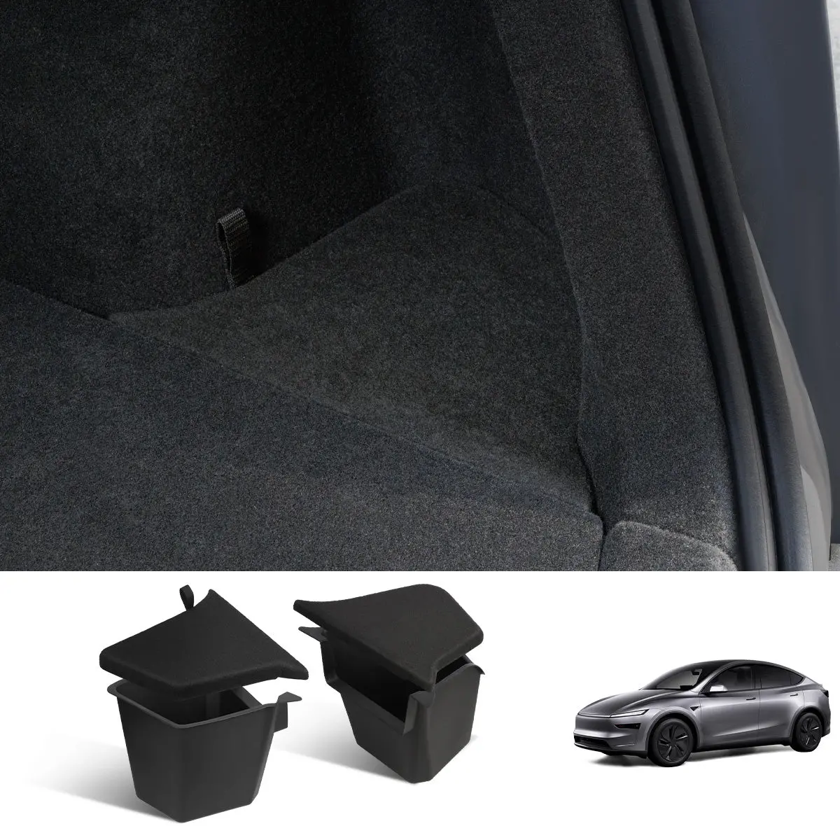 Tpe Rear Trunk Side Storage Box For Tesla Model Y Juniper 2025+ (2 Pcs) 1