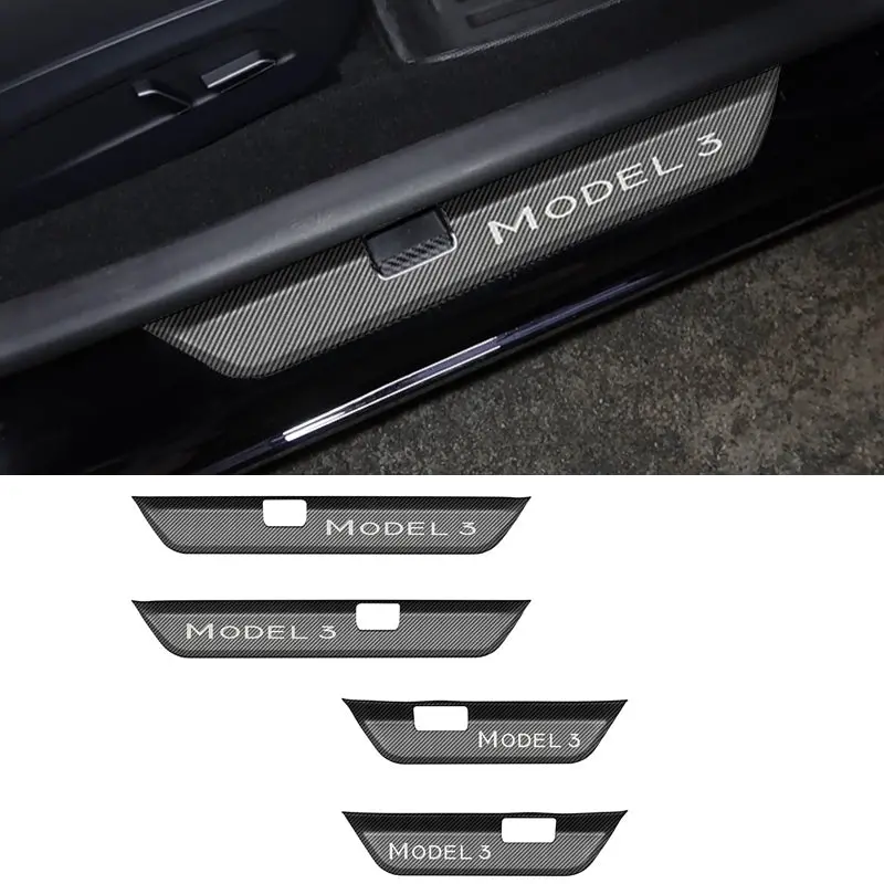 Anti-Scratch Front Rear Door Sill Protector Cover For Tesla Model 3 Highland 2024+ 1