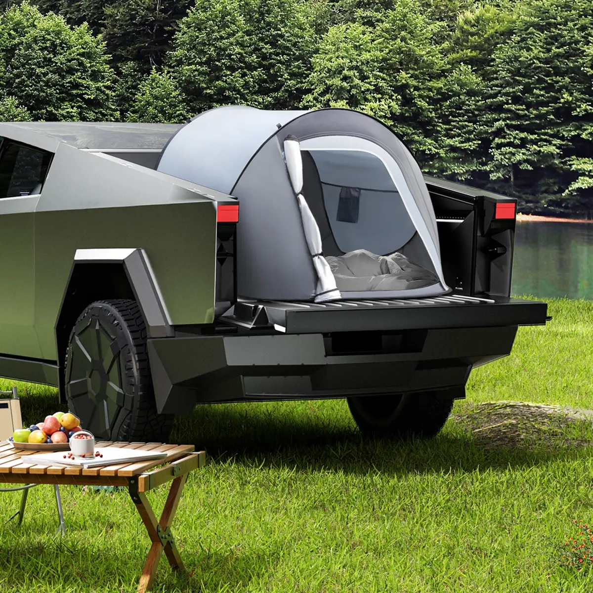 Portable Trunk Bed Pop-Up Camping Tent For Cybertruck 1