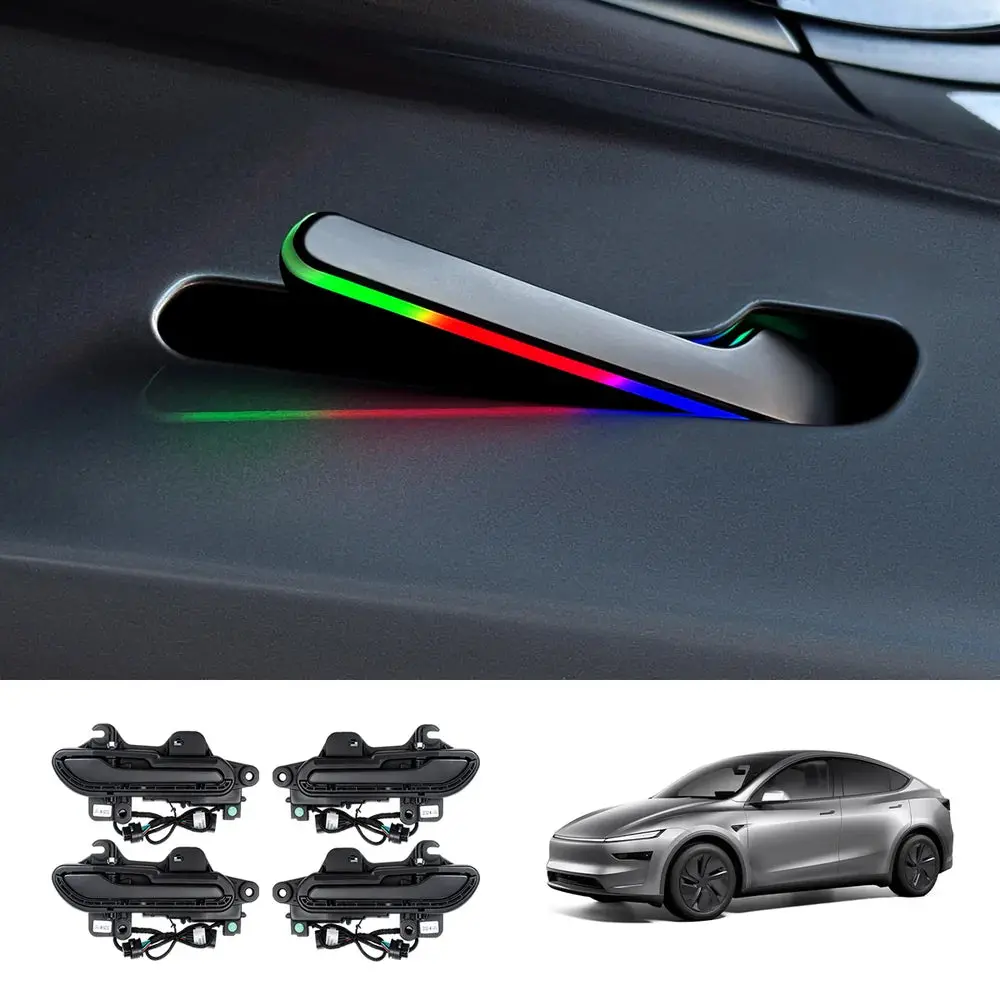 Wireless Auto Door Handle Upgrade Kit With Colorful Led Lights For Tesla Model 3/Y (2022+) 1