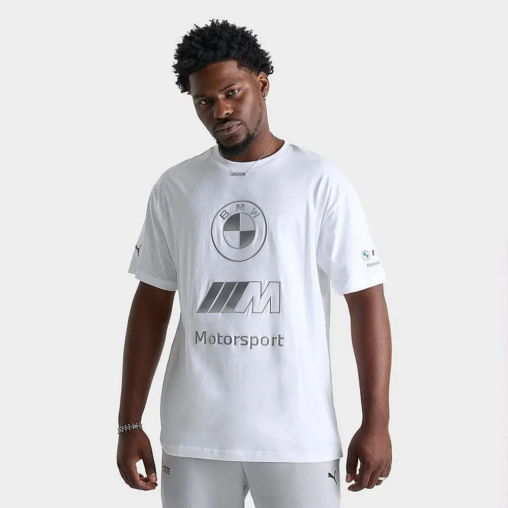 Bmw M Motorsport Stacked Lux Logo Tee White 1
