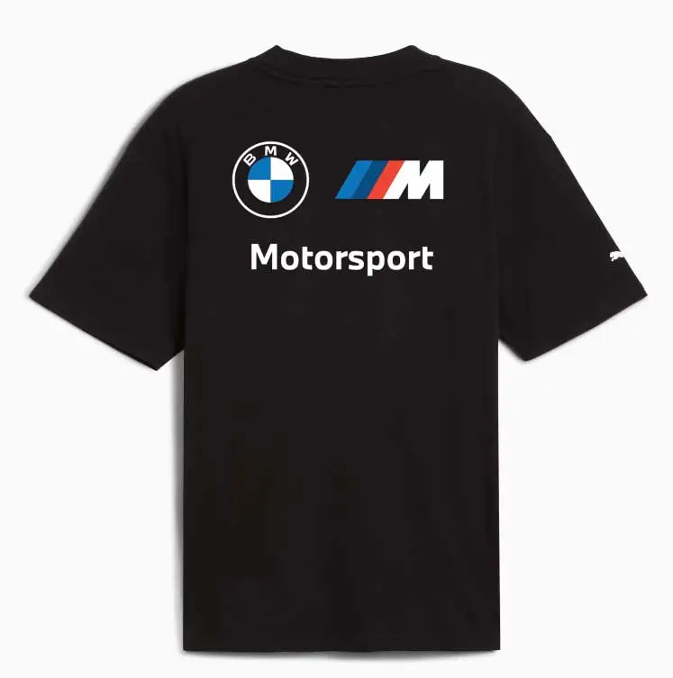 Bmw M Motorsport Stacked Logo Tee Black 1