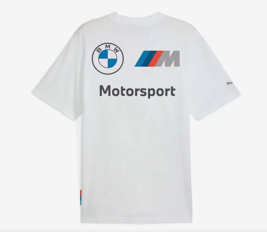 Bmw M Motorsport Stacked Logo Tee White 1
