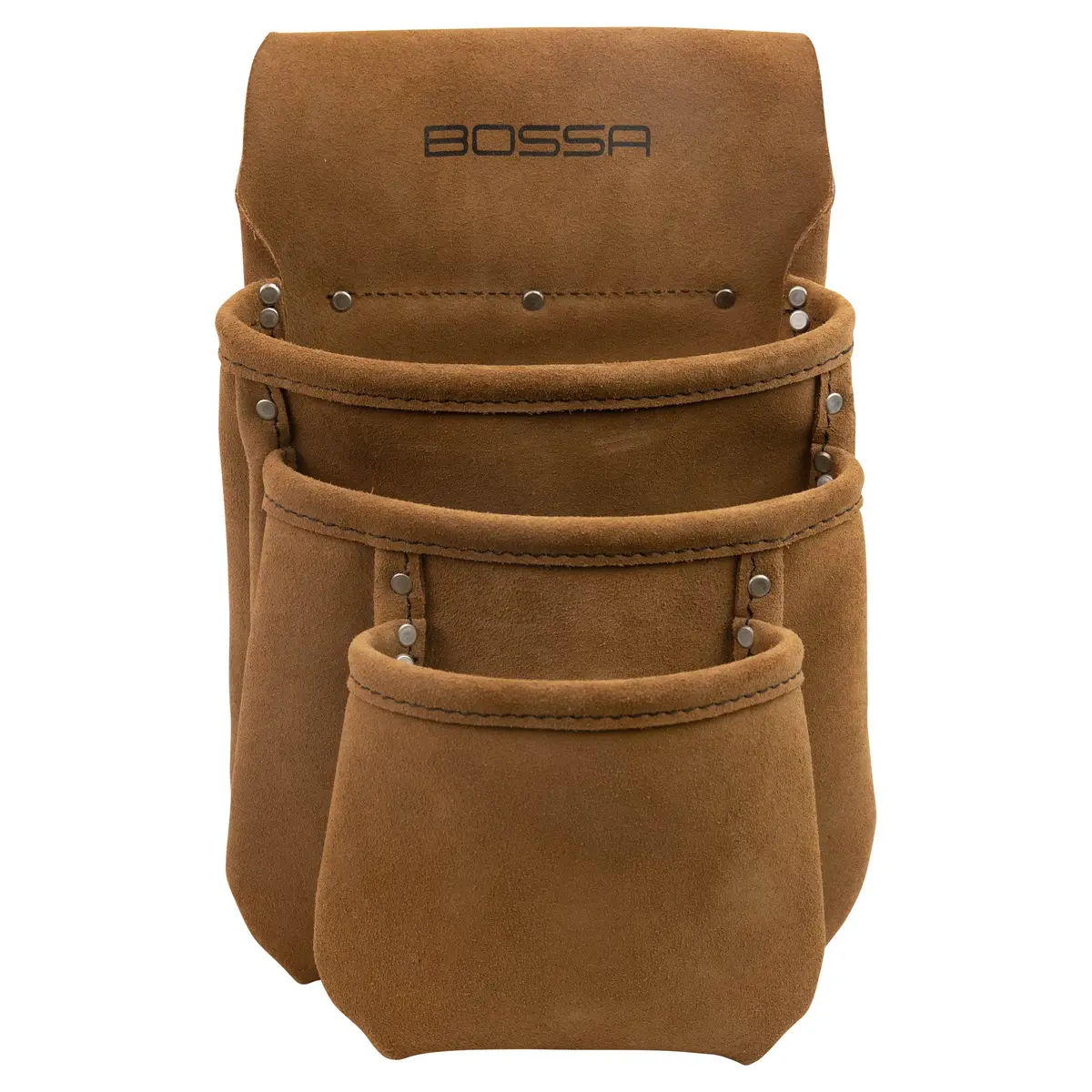 Bossa 3-Pocket Tabaco Brown Leather Drywall Pouch 1