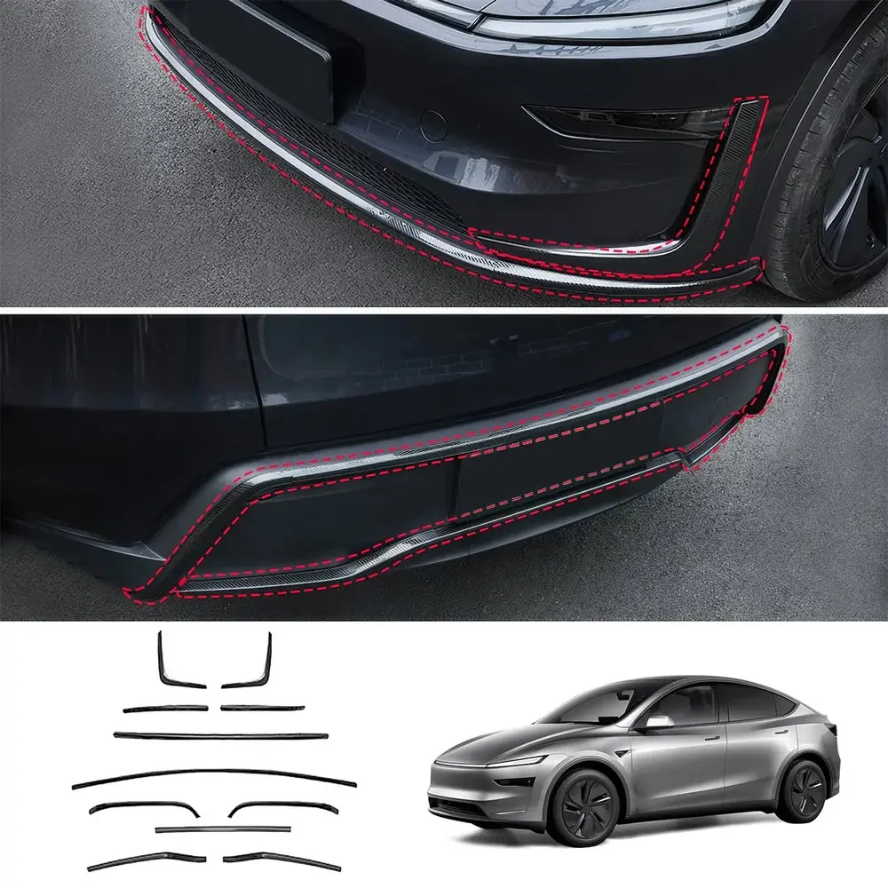 Stainless Steel Front & Rear Bumper Protector Trim For Tesla Model Y Juniper 2025+ 1