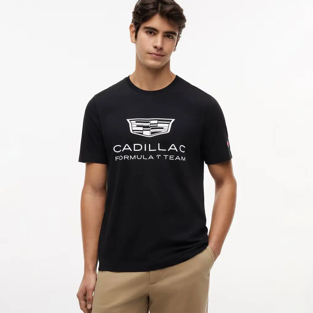 Cadillac F1 Racing Crest Logo Tee Shirt Black 1