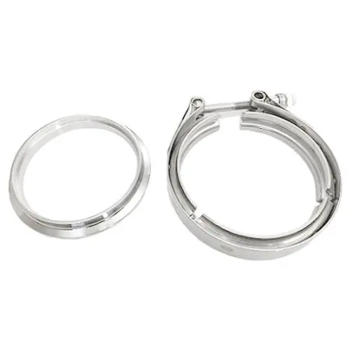 5" V-Band Stainless Downpipe Flange & Clamp Set T6 Undivided Tbn Hsg Gt55 Gt47 Gtx47 Gtx50 Gtx55 1