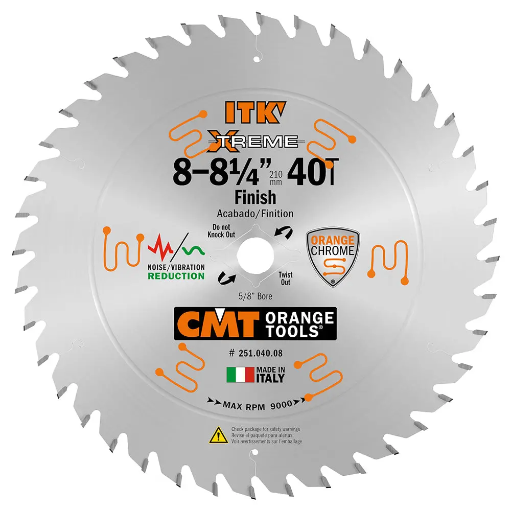 Cmt 251.040.08 Itk Xtreme 8-1/4-In X 40Teeth Wood Saw Blade For Fine Finish 1