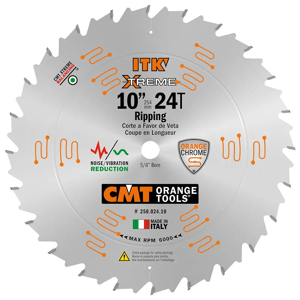 Cmt 250.024.10 Itk Xtreme 10-In X 24Teeth Wood Saw Blade For Ripping 1