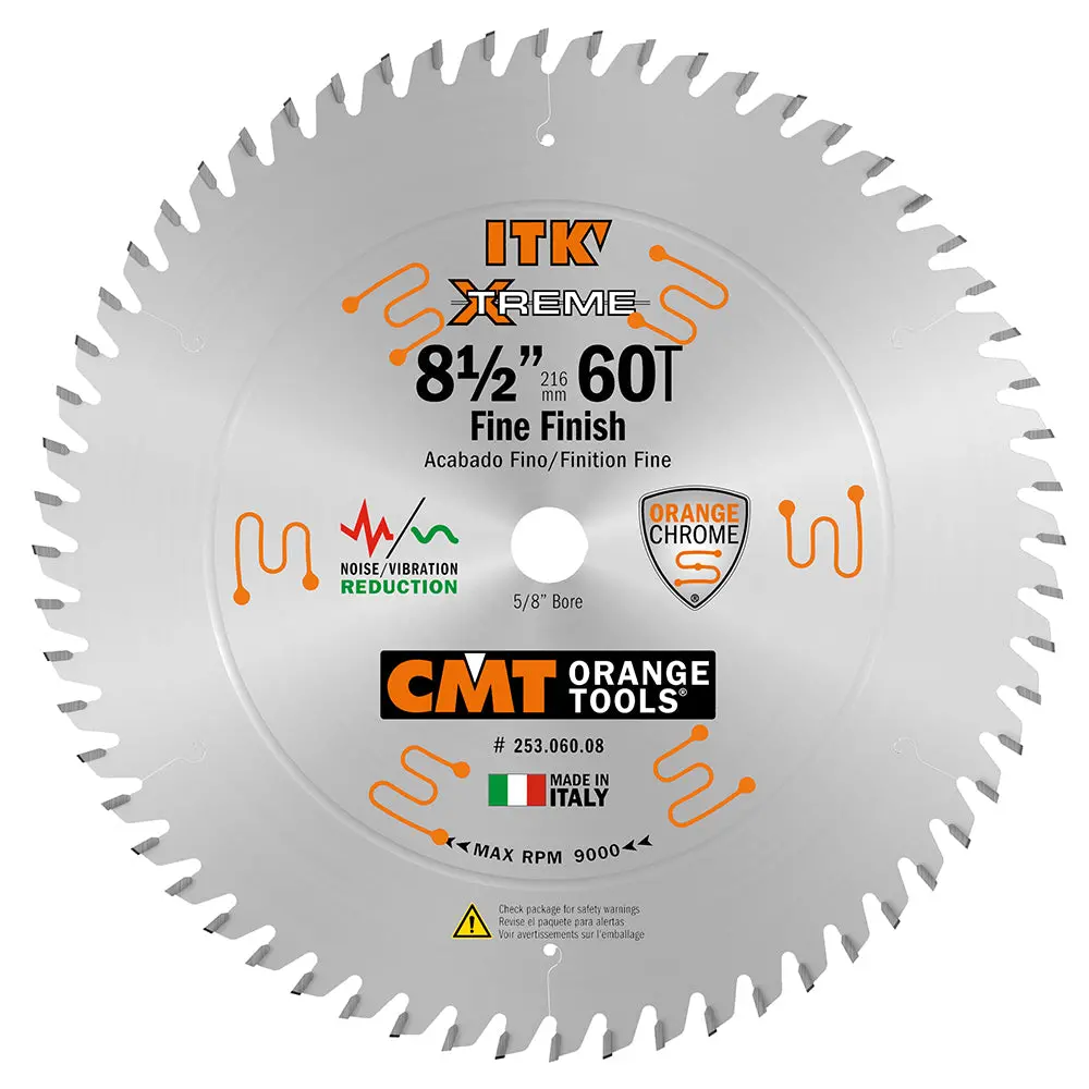 Cmt 253.060.08 Itk Xtreme 8-1/2-In X 60Teeth Wood Saw Blade For Fine Finish Cross Cutting 1