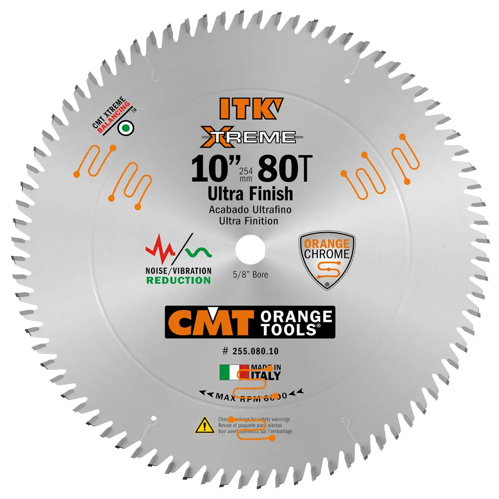 Cmt 255.080.10 Itk Xtreme 10-In X 80Teeth Wood Saw Blade For Ultra-Fine Finish Cross Cutting 1