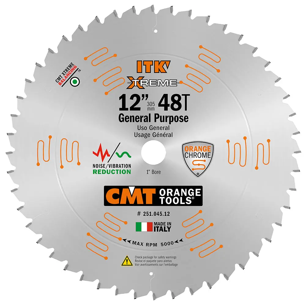 Cmt 251.045.12 Itk Xtreme 12-In X 48Teeth Wood Saw Blade For General Purpose Cutting 1