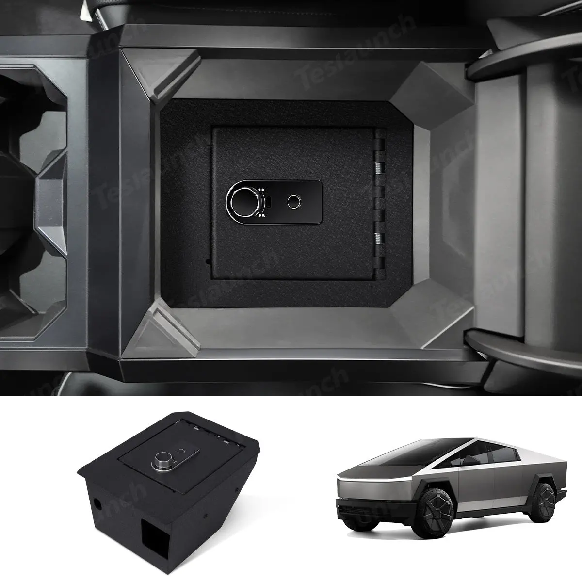 Anti-Theft Center Console Safe Lockbox For Tesla Cybertruck 1
