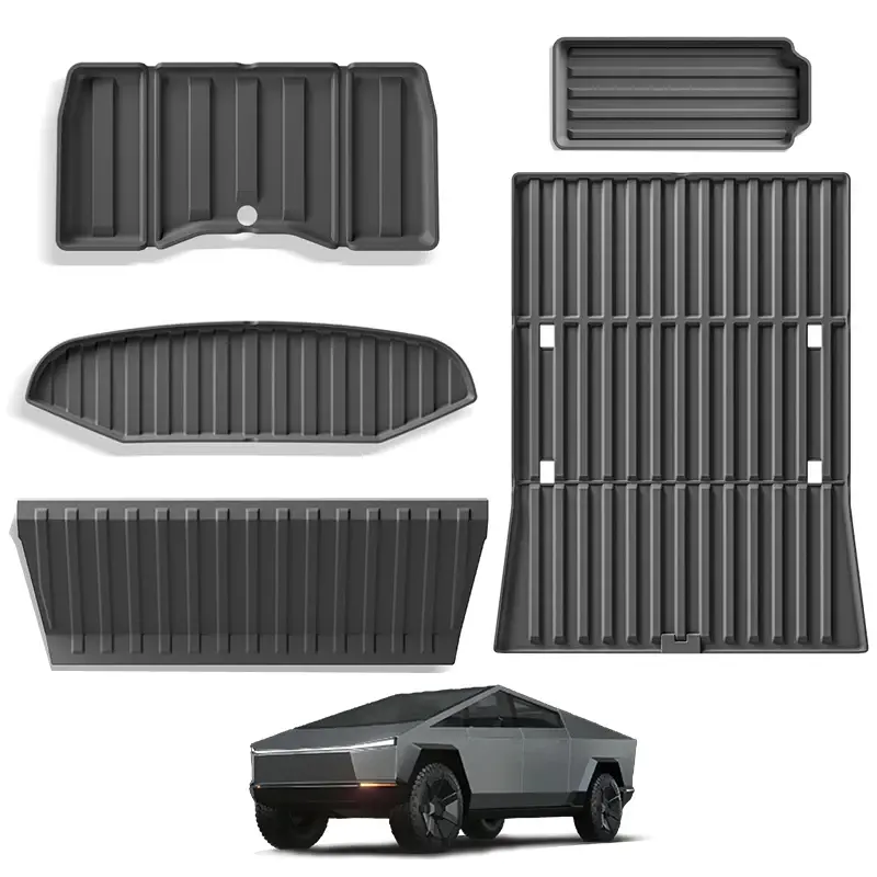 All Weather Tpe Floor Mats Cargo Liners Set For Tesla Cybertruck 8