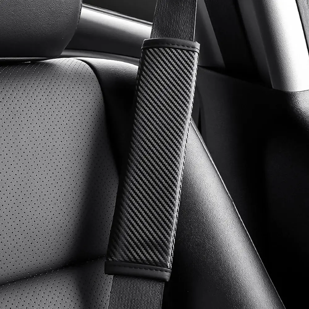 Carbon Fiber Style Seat Belt Shoulder Pad - Universal Fit For All Cars 1
