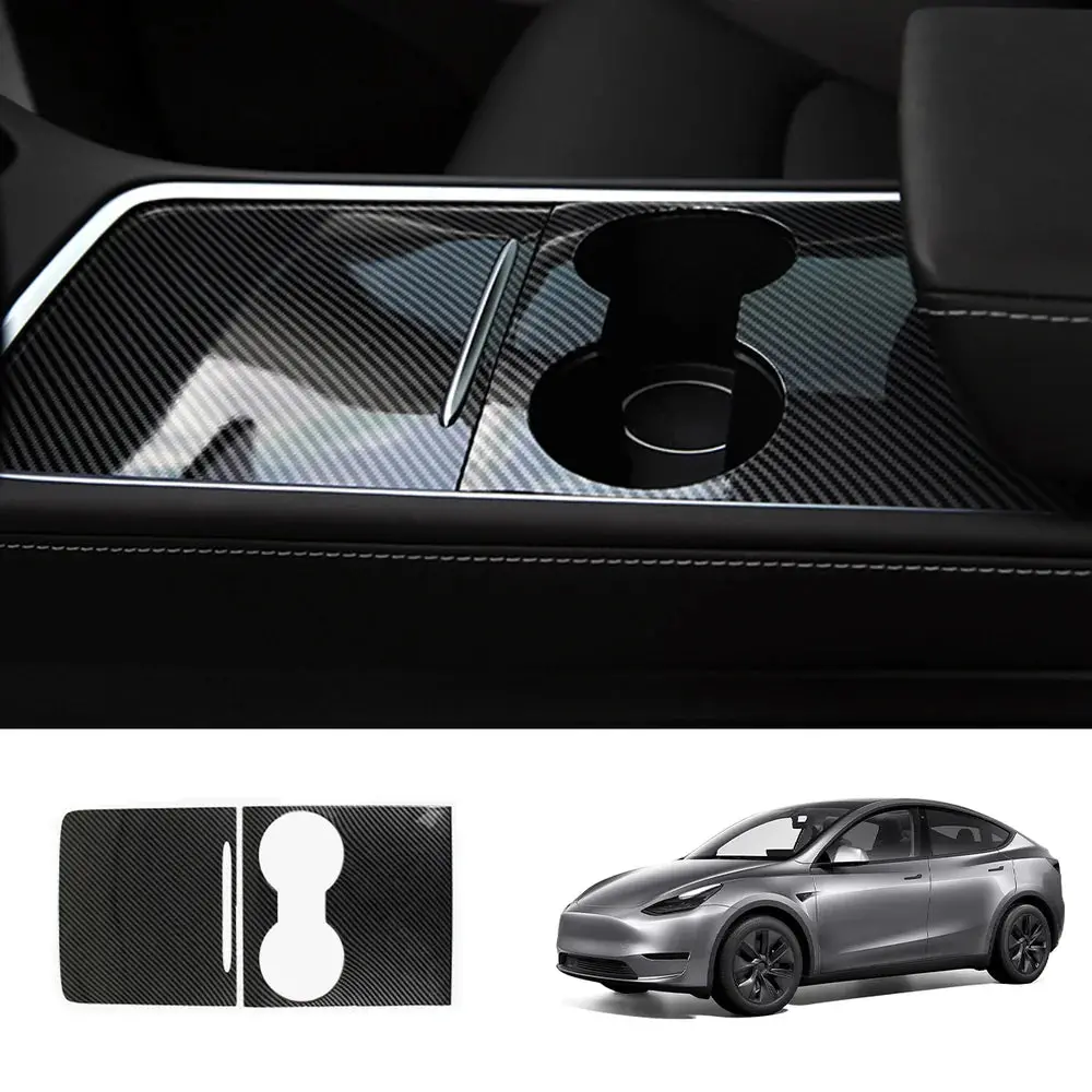 Model 3 & Y Center Console Cover (Carbon Fiber Pattern Abs) (Gen.2) For Tesla(2021-2023) 1