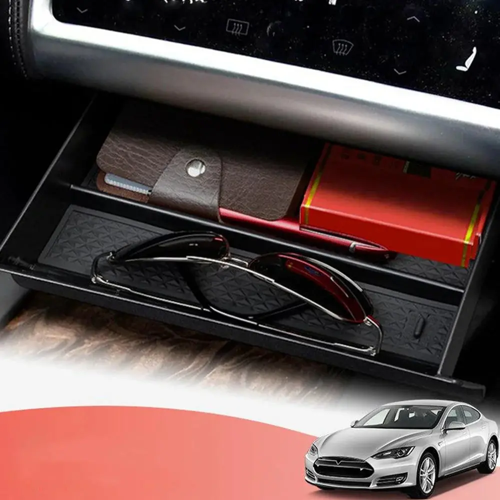 Model S X Center Console Organizer Storage Box Cubby Drawer For Tesla (2012-2020) 1