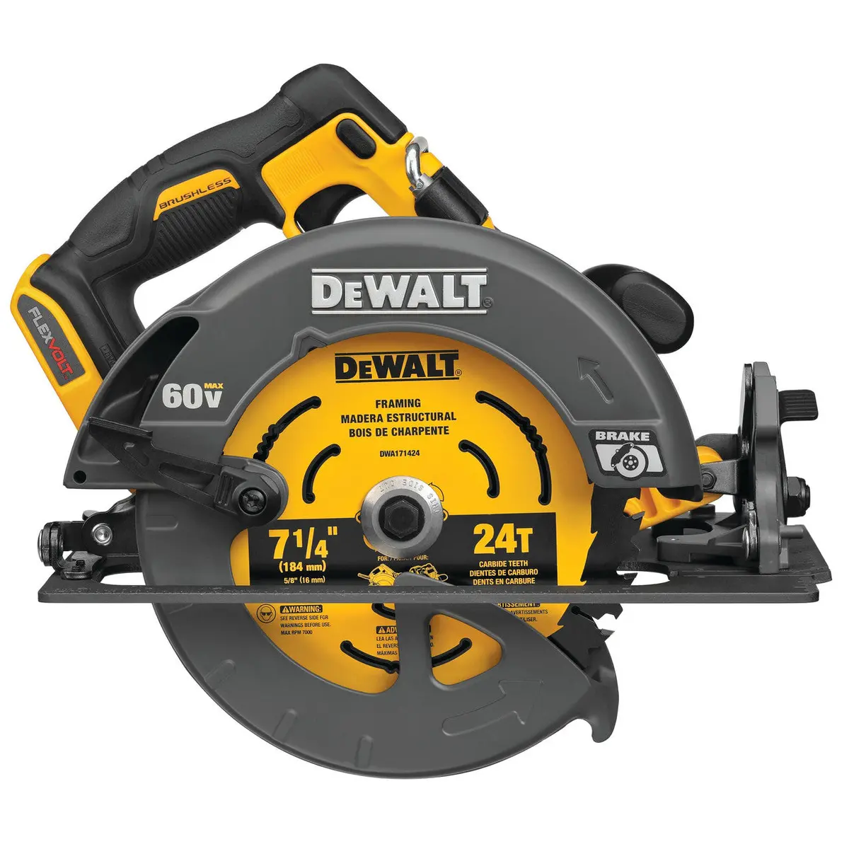 Dewalt Dcs578b Flexvolt 60-Volt Max Lithium-Ion 7-1/4 In. Brushless Circular Saw (Tool Only) 1