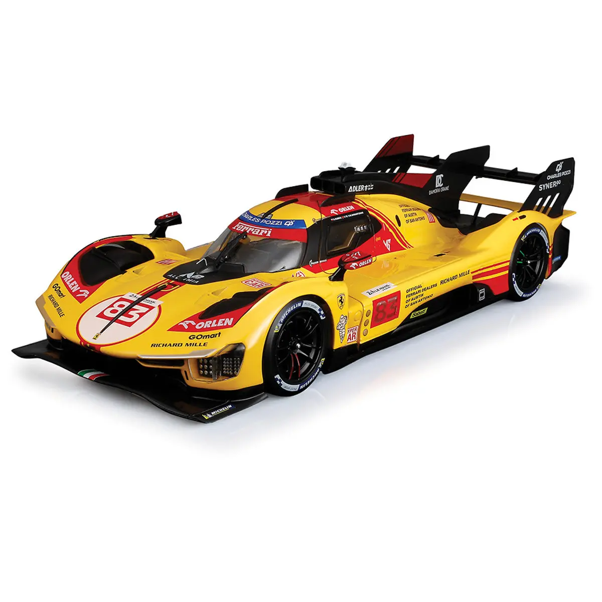 1:18Th Ferrari 499P Le Mans 2024 Winner #83 Yellow 1
