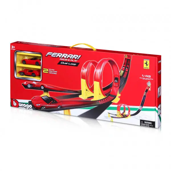 1:43Rd Ferrari Race & Play Dual Loop Set (2 Cars) 1