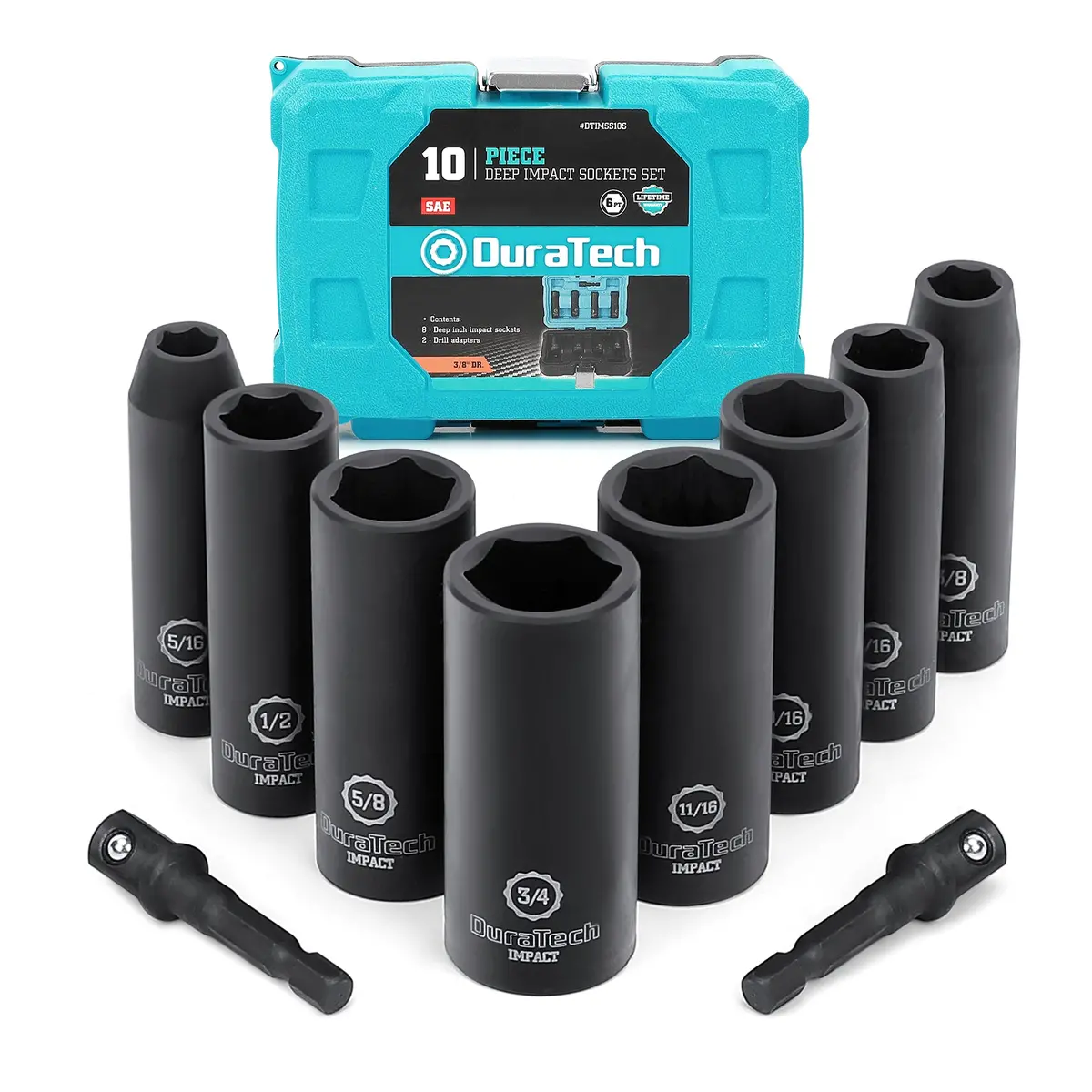 Duratech 10 Pc 3/8 In. Drive Sae Impact Socket Set 1