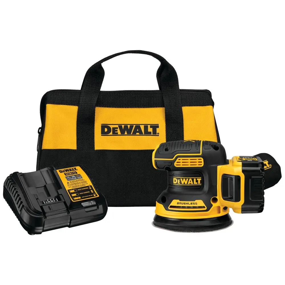 Dewalt Dcw210p1 20-Volt Li-Ion Xr Brushless 5 In. Cordless Variable Speed Random Orbital Sander Kit 1